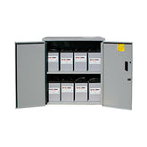 MidNite Solar Battery enclosure with locking door and 2 shelves (SKU Part Number MNBE-D).